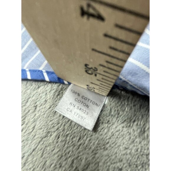 Banana Republic Mens Large Blue Striped Button-Down Dress Shirt - Picture 8 of 9